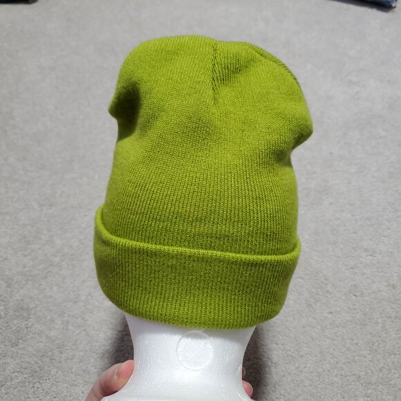 URBAN OUTFITTERS Jessie Essential Ribbed Beanie Lime Green Women's One Size - Picture 4 of 8